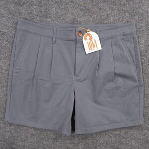 Dandy Del Mar The Rhodes Twill Shorts Mens 33 Gray Chino Pleated Stretch NEW